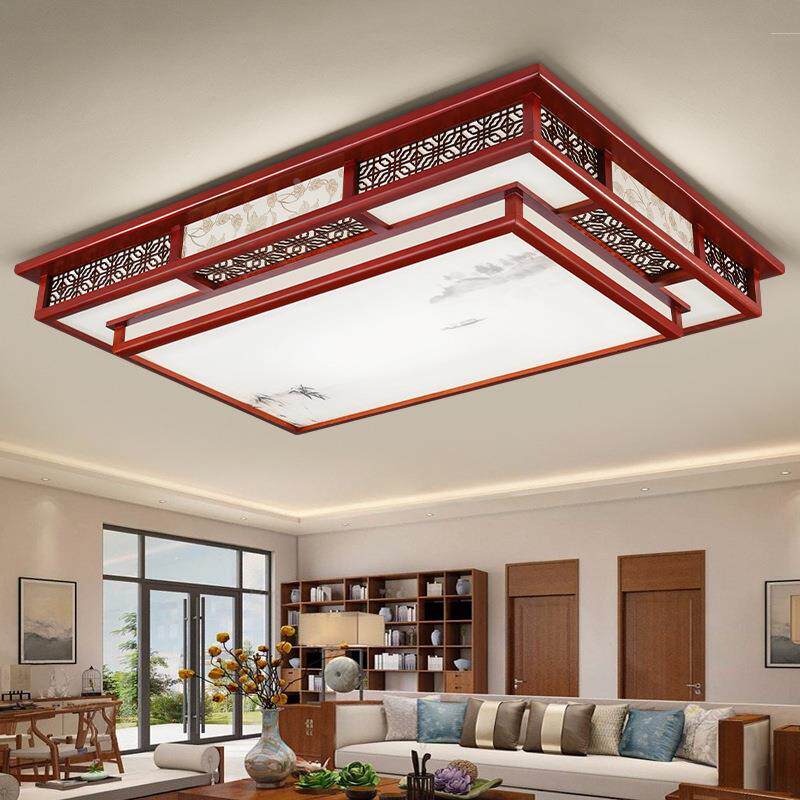 木中式客厅灯新中风式实顶灯led实RD-6082木灯仿吸古灯饰灯具套餐