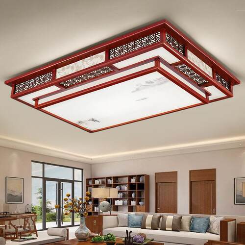 木中式客厅灯新中风式实顶灯led实RD-6082木灯仿吸古灯饰灯具套餐