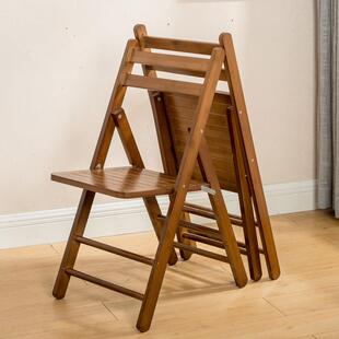 楠折叠椅子家用竹携靠背凳子简易折椅叠餐大人折叠椅YMI实便木小