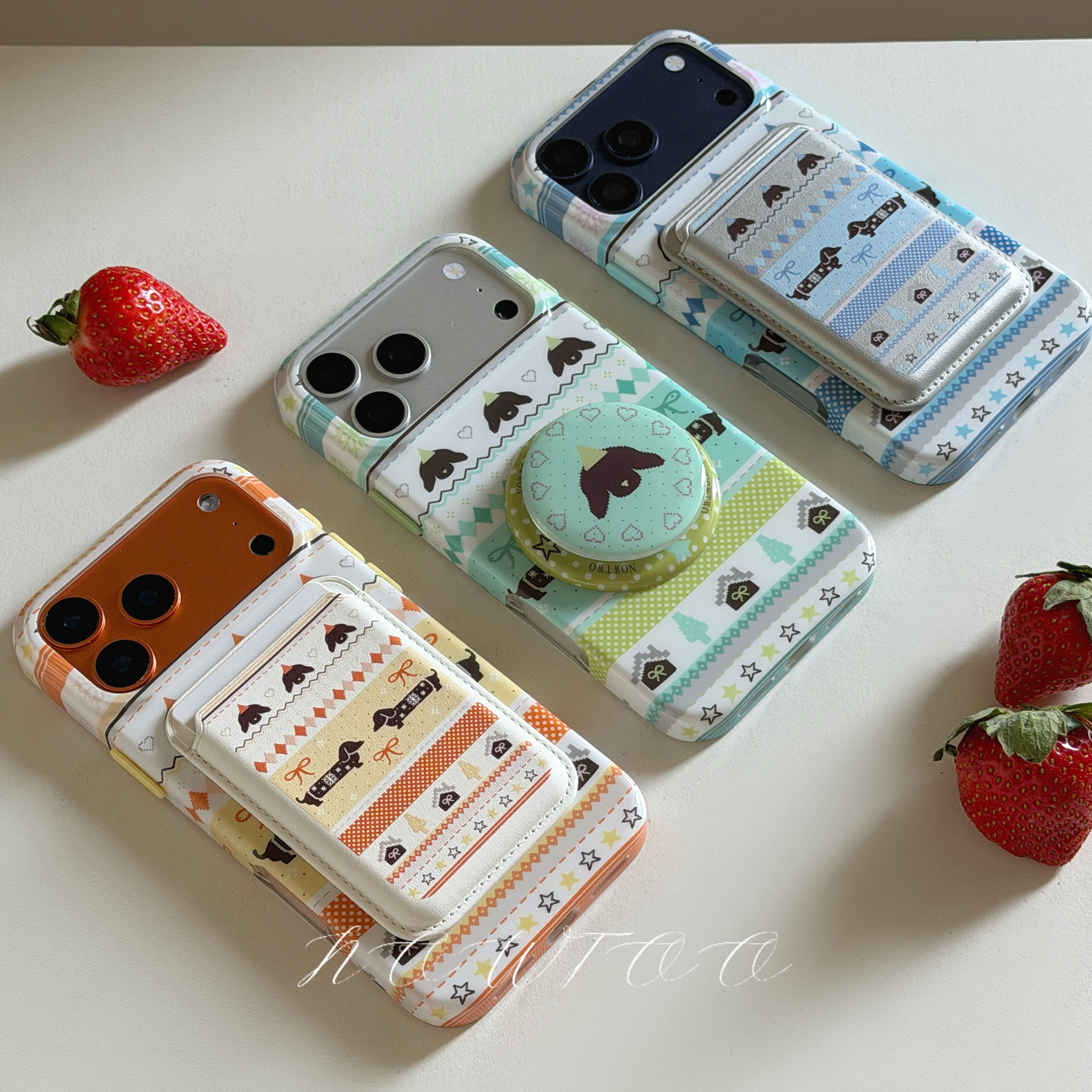 NOWTOO@原创马赛克风磁吸拼豆腊肠狗系列iphone17/16/15promax适用