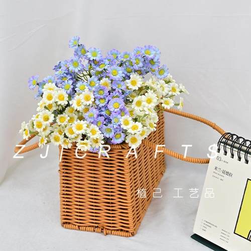 仿把zj3523束洋甘菊小雏波斯菊插花假工摆件真拍照手道具菊家居橱
