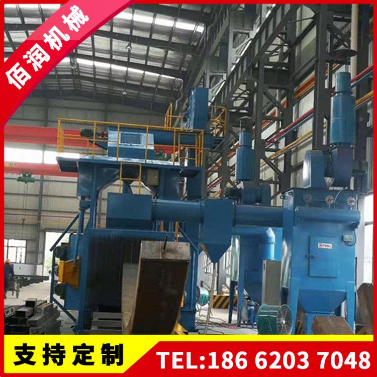 HP801钢结构过式抛丸机 MSKH锈型钢工字钢6通管钢板自动抛丸除机