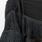 大摆裙 ZS蕾丝重工 拉丁舞服抽绳流苏跳舞练习表演练功服下装 L426