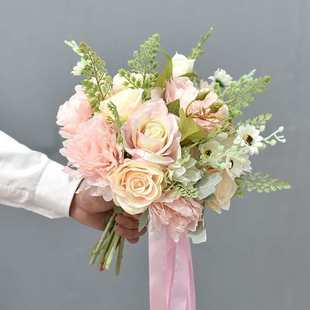 韩式婚礼手捧花新娘结婚领证拍照仿真花影楼外景婚纱摄影花束道具