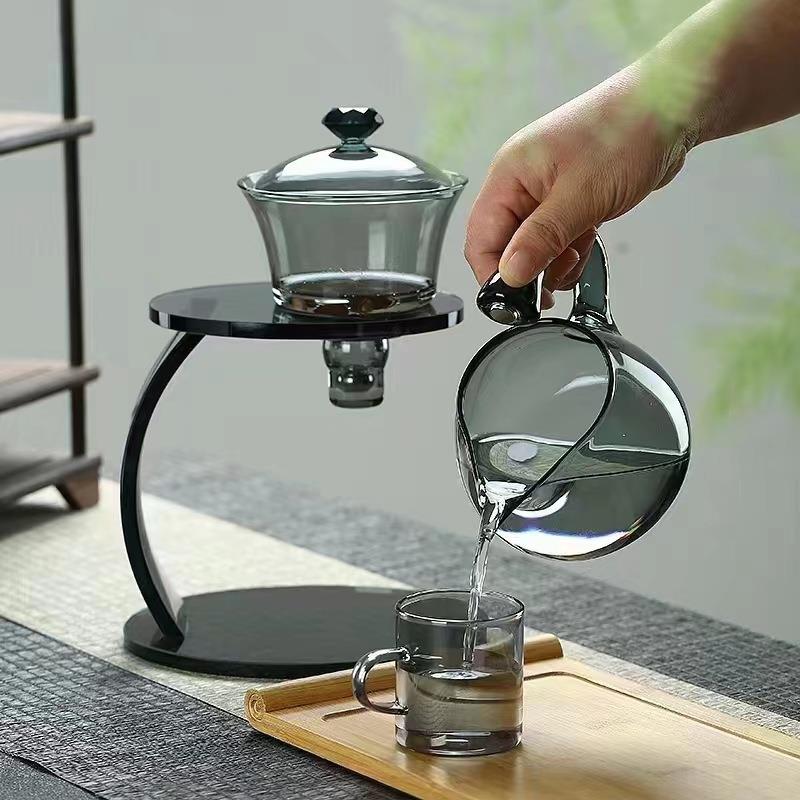 硼硅玻璃茶具套装家用公室吸高冲办28泡茶壶磁一体懒人泡茶茶具套