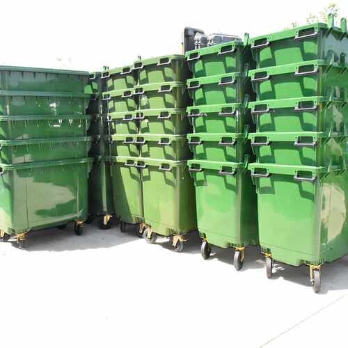 660l环卫垃圾桶加厚带轮户外大号手推塑料垃圾车1100升移动垃圾箱