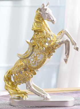 柜酒装饰摆MA-2件马轻欧式家居客厅招财奢桌面小摆设品工艺品马到