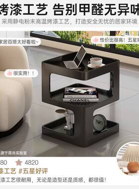 床头柜铁艺小型简约现代黑色置物架卧室创意边几床边替代品收纳柜