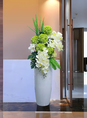 酒店旋转门落地花售楼处公司前台商场大堂摆件落地装饰花摆设