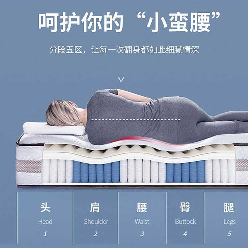 乳胶床垫弹簧软垫家用双人1米8椰棕硬垫酒店席梦思单人1.2m经济型
