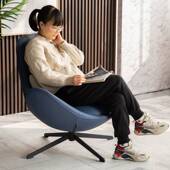 2I意式 单人沙发椅轻奢阳台懒人蛋壳椅酒店简约客厅皮质旋转休闲单