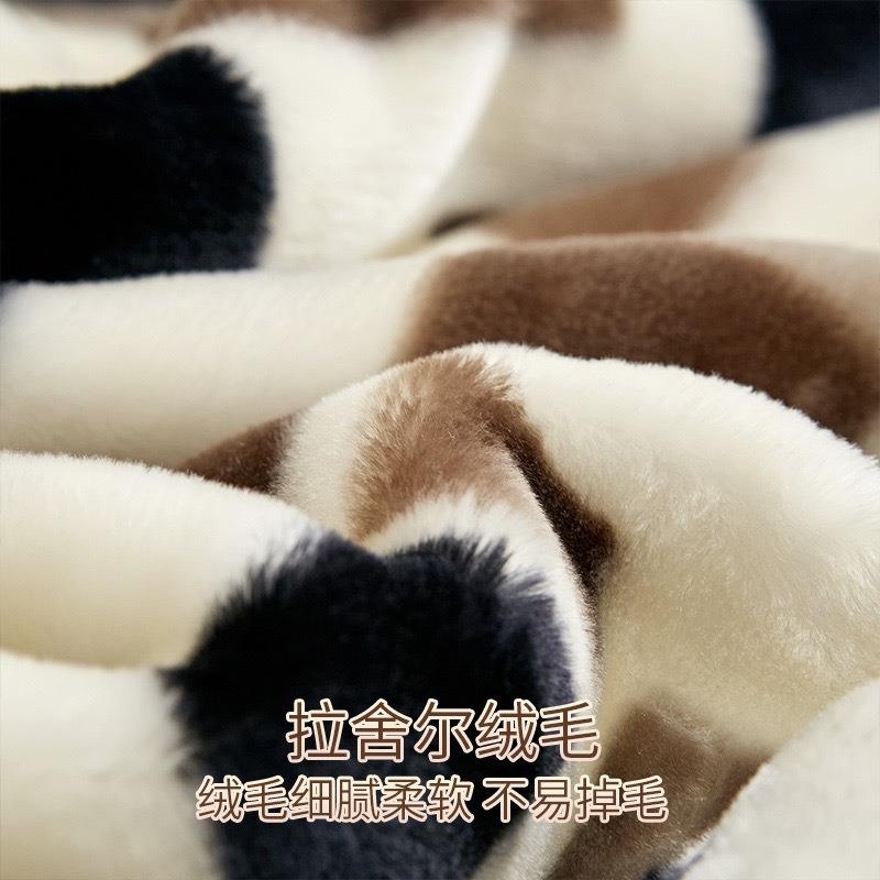 拉舍尔毛毯冬季双层加厚保暖珊瑚绒双面绒被子学生宿舍午睡盖毯