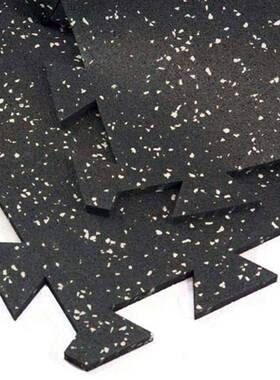 健身房减震防滑橡胶地垫 锁扣拼接黑色星点橡胶垫 可拼接室内地垫