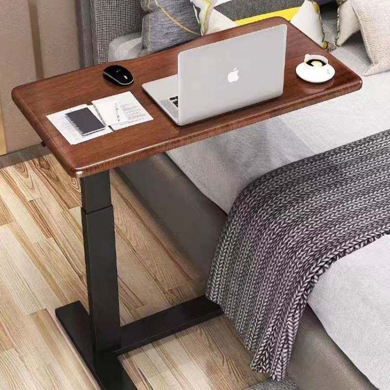 折叠升降电脑桌移动床边桌实木卧室小型家用书桌办公桌长方工作台