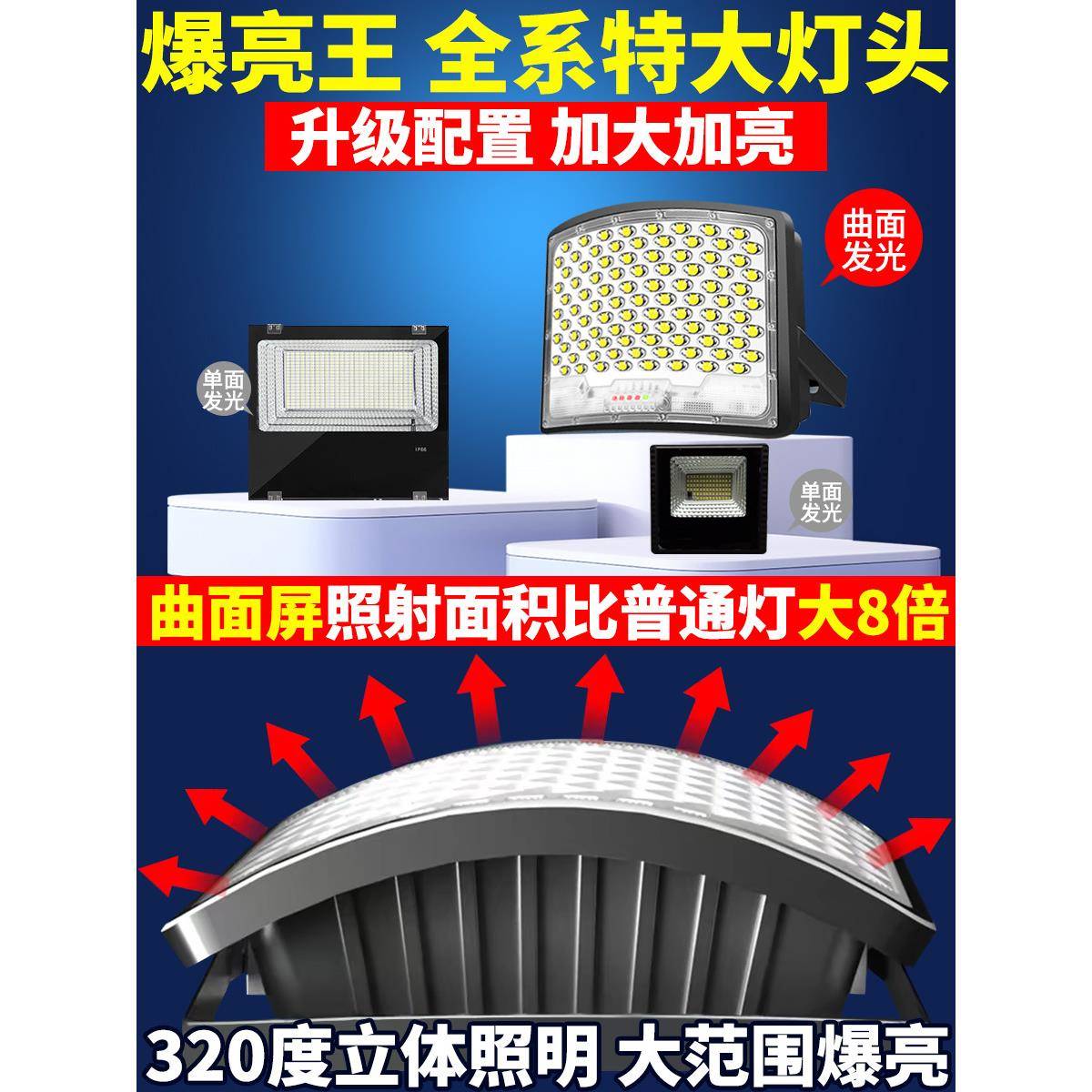 20角25新款太阳能户外庭L灯家用广曲面投光超院亮农村院子防水ED
