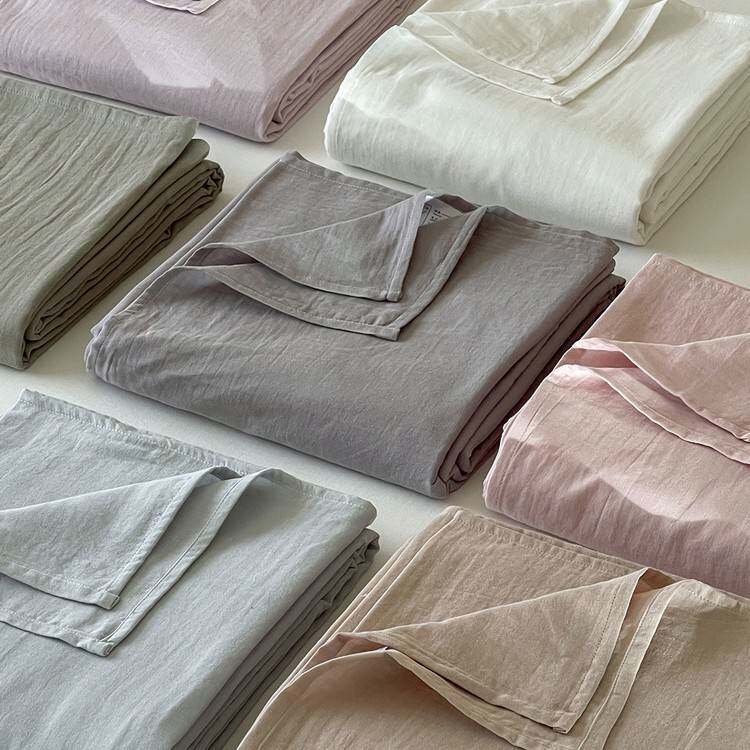 会呼吸的面料~日系酥软纱布纯棉全棉双层纱床笠单件床罩裸睡床单