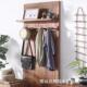 美式 乡村复古靠墙衣帽架做旧原木风文艺衣帽架民宿玄关入户衣帽架