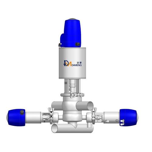 DMAP无菌双座防混阀十字阀防混阀无菌罐阀门 双球形锻造阀体