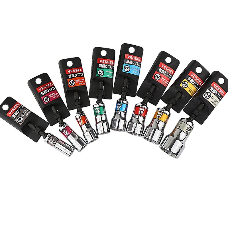 日本VESSEL威威摆尾深孔12角套筒进口转角电动梅花套风批筒头WSA