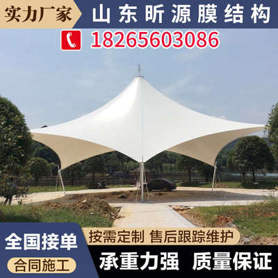 膜结构景观棚户外汽车停车棚电瓶车遮阳雨棚张拉膜定制钢结构棚