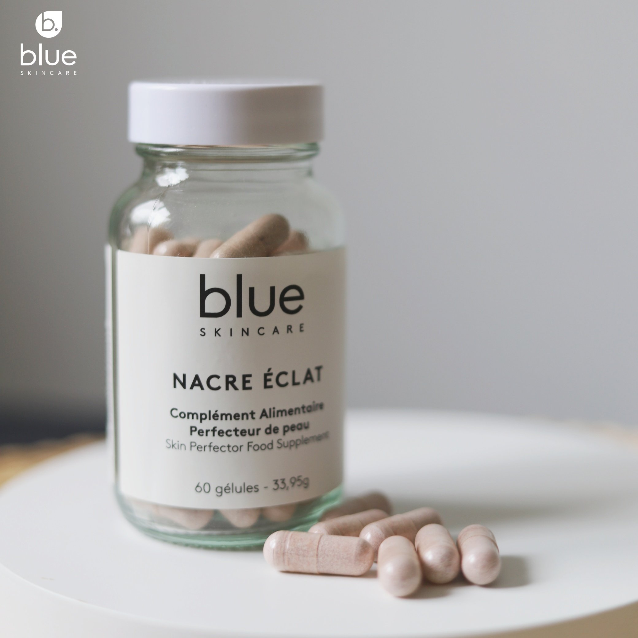 法国B.Blue Skincare焕颜提亮美容胶囊白净瓶口服内调葡萄籽提取