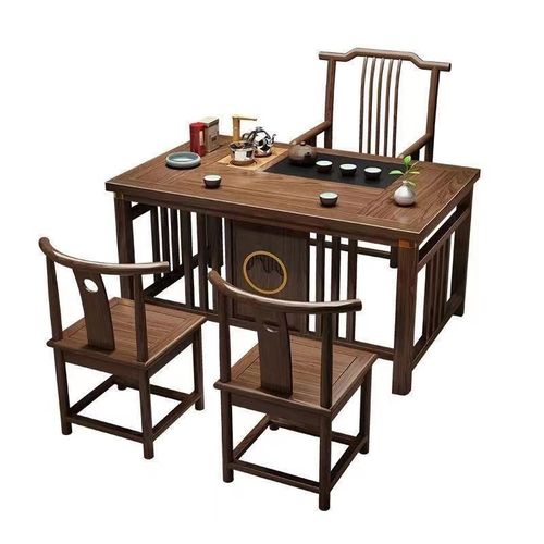 速发新中泡台茶桌椅组合实木式茶桌小户型茶桌一体一整套禅意喝茶
