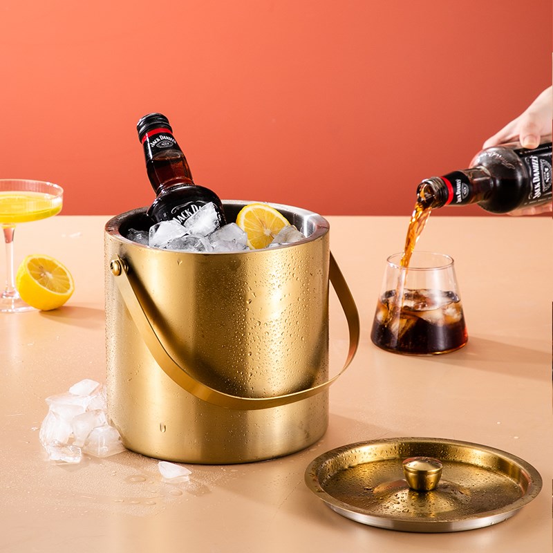 速发04钢高颜值冰桶家用酒吧啤手酒式V酒香槟红提户外野餐水果保