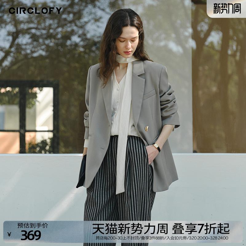 CIRCLOFY瑟夕 翻驳领廓形气质小西装外套女士职业装正装休闲西服