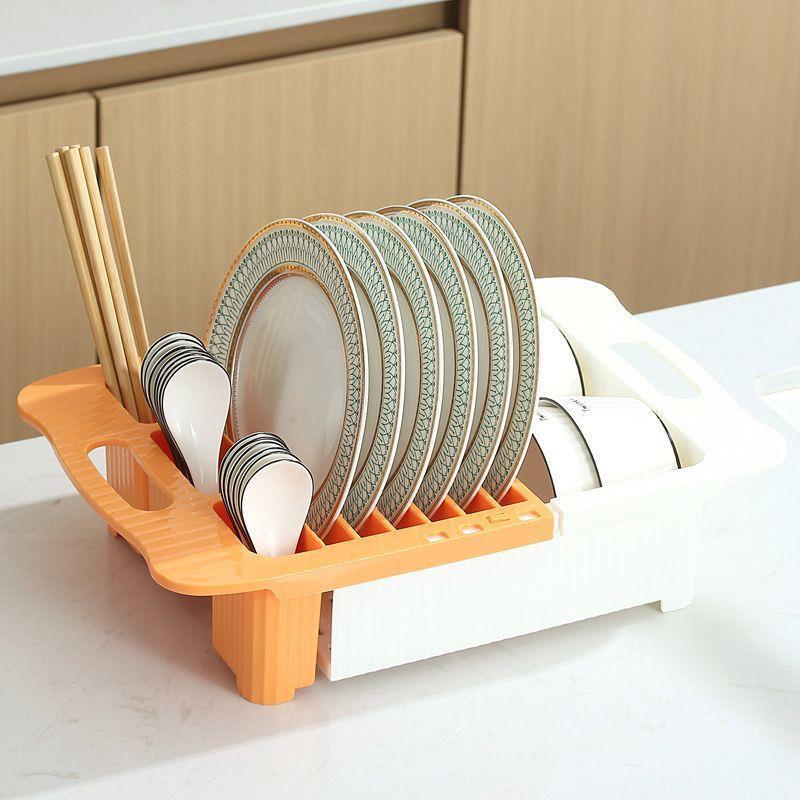 家用厨房水槽置物架伸缩沥水架碗筷收纳沥水篮洗菜盆碗碟盘沥水盆