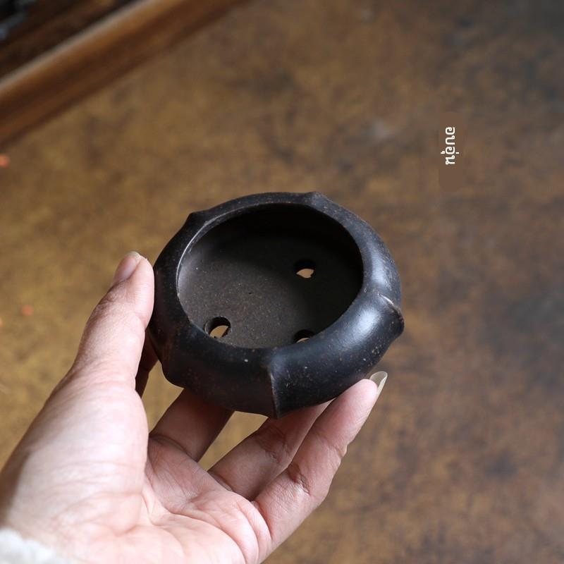 『彷古小竹节』暖暖精选紫砂小花盆多肉绿植盆景室内桌面微盆景盆