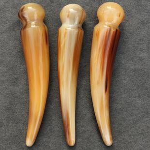 天然白牦牛角尖点穴棒按摩身体拨筋棒足整牛角穴位安抚棒15 16CM