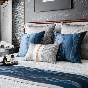 客厅卧室家用新中式现代轻奢沙发抱枕床头靠垫腰靠枕样板房靠垫套