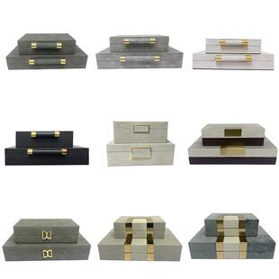 新中式样板房饰品首饰盒现代卧室酒柜软装饰品装饰盒摆件收纳盒子