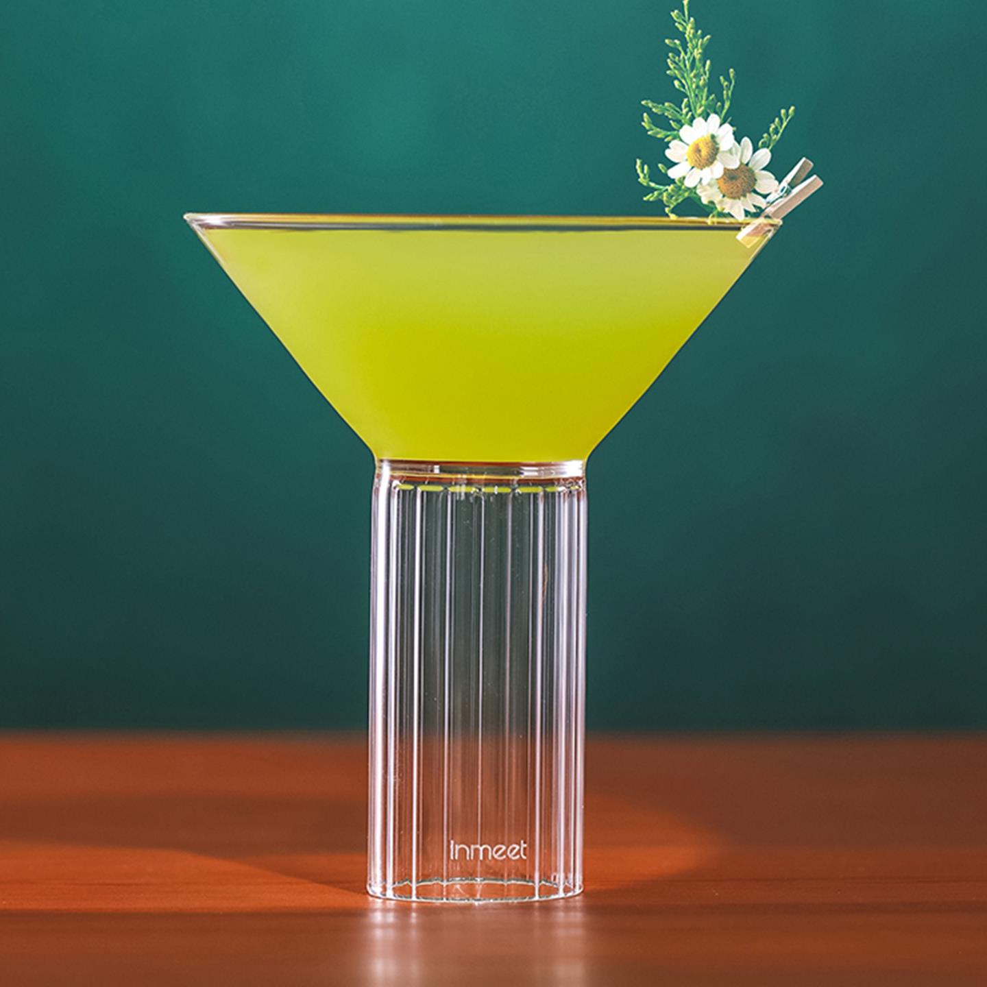 Inmeet饮品无铅玻璃三角马提尼鸡尾酒杯马天尼酒吧调酒杯高脚杯子