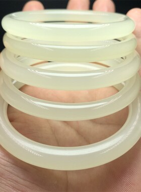 速发仿和田玉乳化玻璃手镯小圆条美人镯玻璃镯子外蒙料抗摔送士首