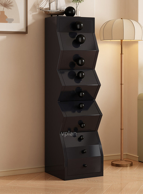 速发vpla形色实木风柜子异黑斗柜多功能法式客厅物储柜设计感