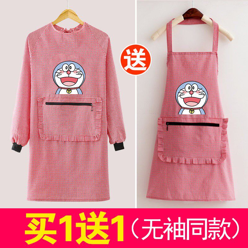 速发工爱厨房家用围裙长袖罩衣防版污韩油时尚可作服男