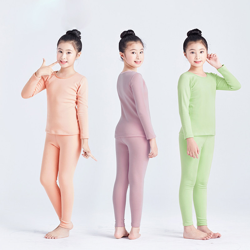 速发儿童舞蹈服打童衣加绒白服紧身底练功色上衣冬季保暖演出打底