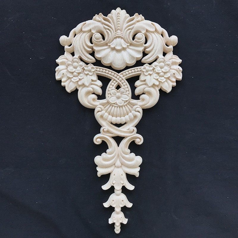 热销欧式实木雕花背景墙花片法式装饰贴花美式角花东阳木雕门心花