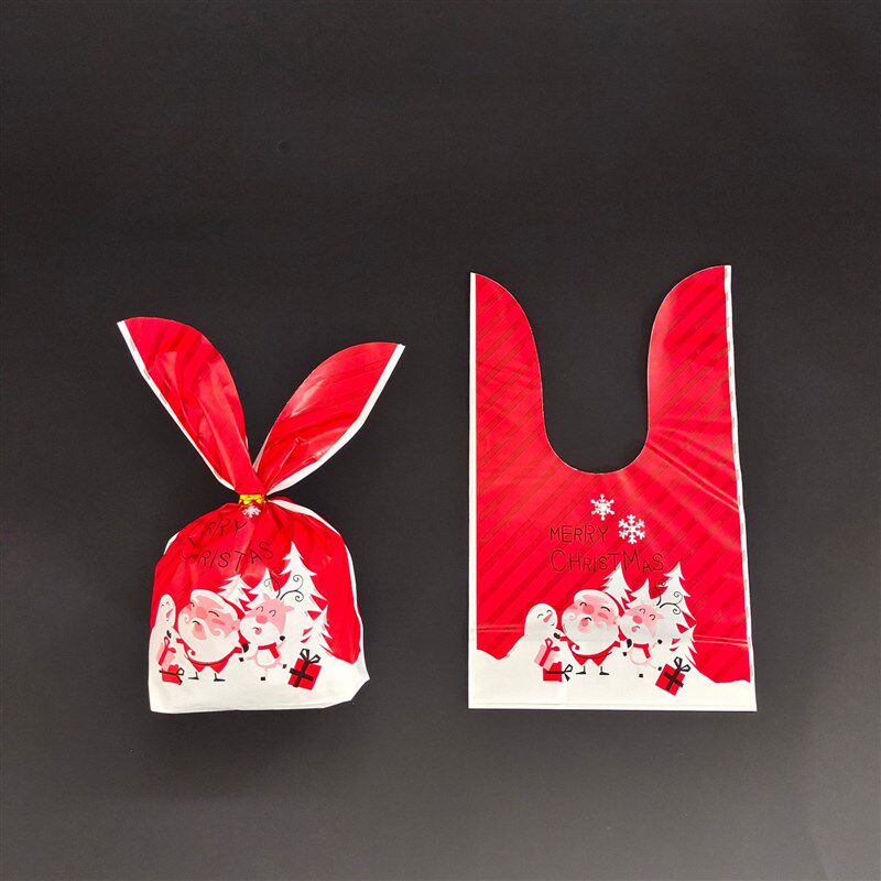 热销新年款兔年兔耳朵袋糖果袋子塑料礼品袋烘焙点心袋束口包装袋