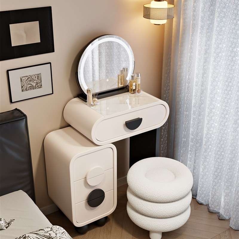 热销梳妆台2025新款现代卧室简约斗柜一体高级感床尾收纳柜小户化