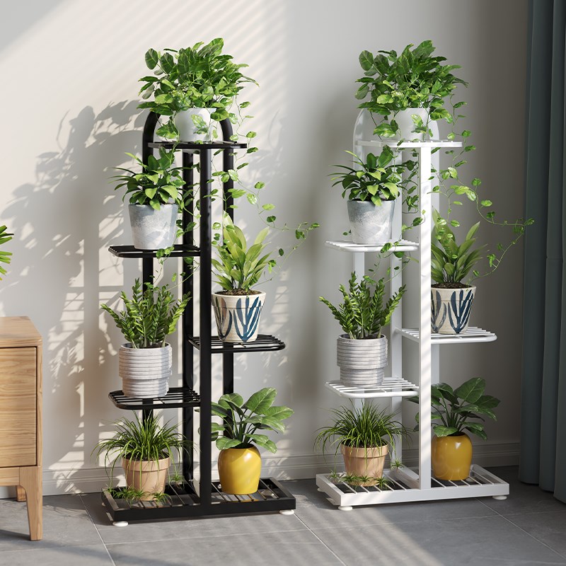 热销花架子客厅落地式花架置物架阳台花盆绿植绿萝铁艺多层室内展