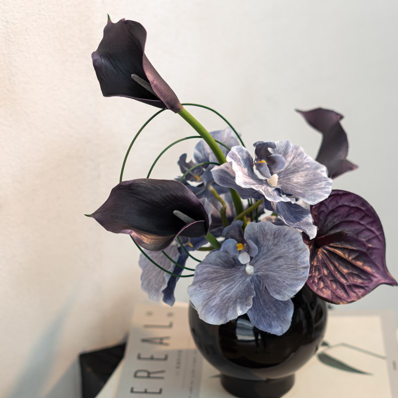 热销轻奢蝴蝶兰人造花假花花束客厅桌花插花家居装饰摆件花艺