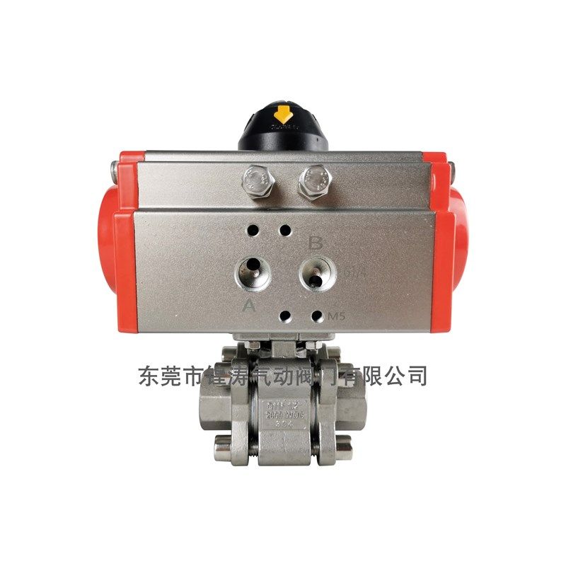 气动球阀高压三片式64公斤Q611F-64P不锈钢304丝口内螺纹气控换向