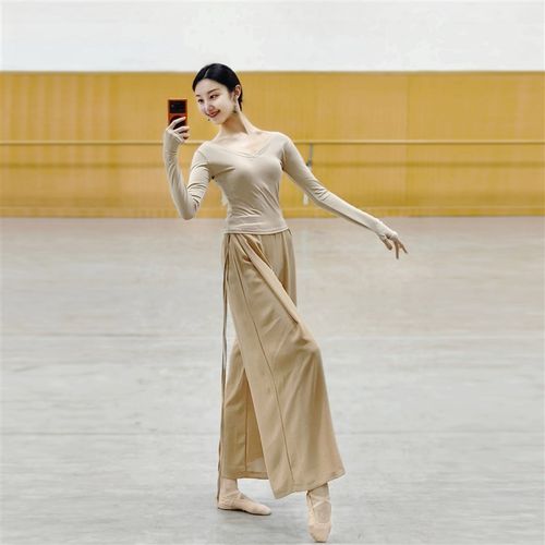 速发舞练功服舞蹈裤古松飘逸直筒阔腿裤长裤国中宽典舞练功裤演出