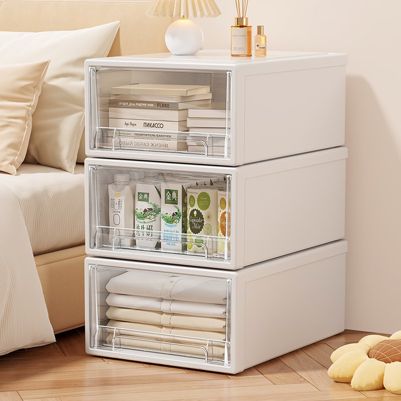 速发内衣收纳箱家用理屉式收纳盒透明整抽箱衣物收纳箱贴收衣物身
