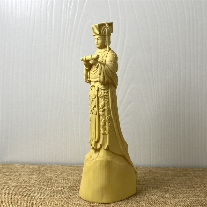 速发黄杨木雕刻手持圣经妈祖娘娘人物神像海上圣母实木工艺品家居