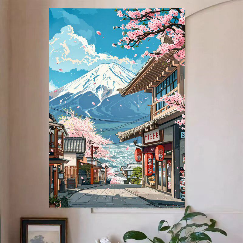 速发唯美风景背景布挂布挂毯is卧室房间床头墙面宿舍装饰网红墙