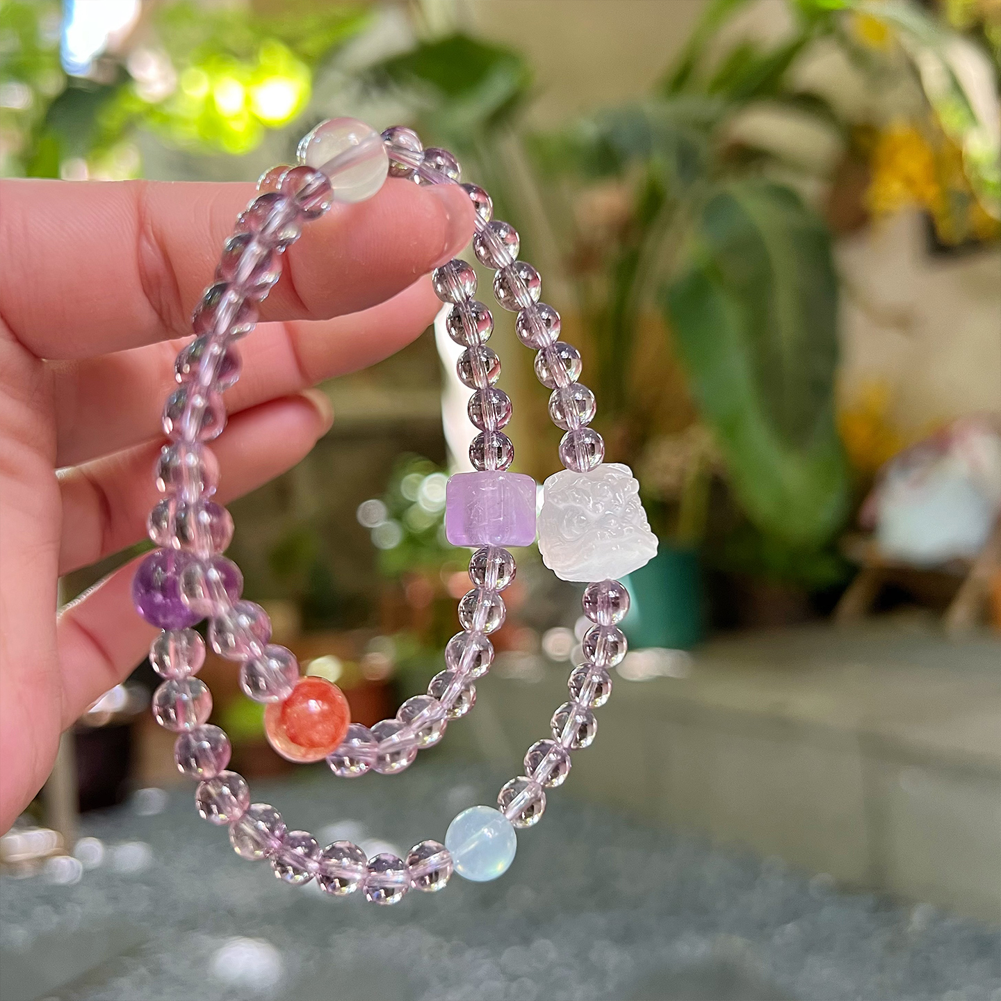 【紫鸢】天然玻利维亚紫水晶双圈手串送老婆女友转运多宝水晶手链