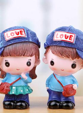 速发生日礼物小瓷陶玩偶娃娃摆件可爱情侣一对520送神礼物工艺饰